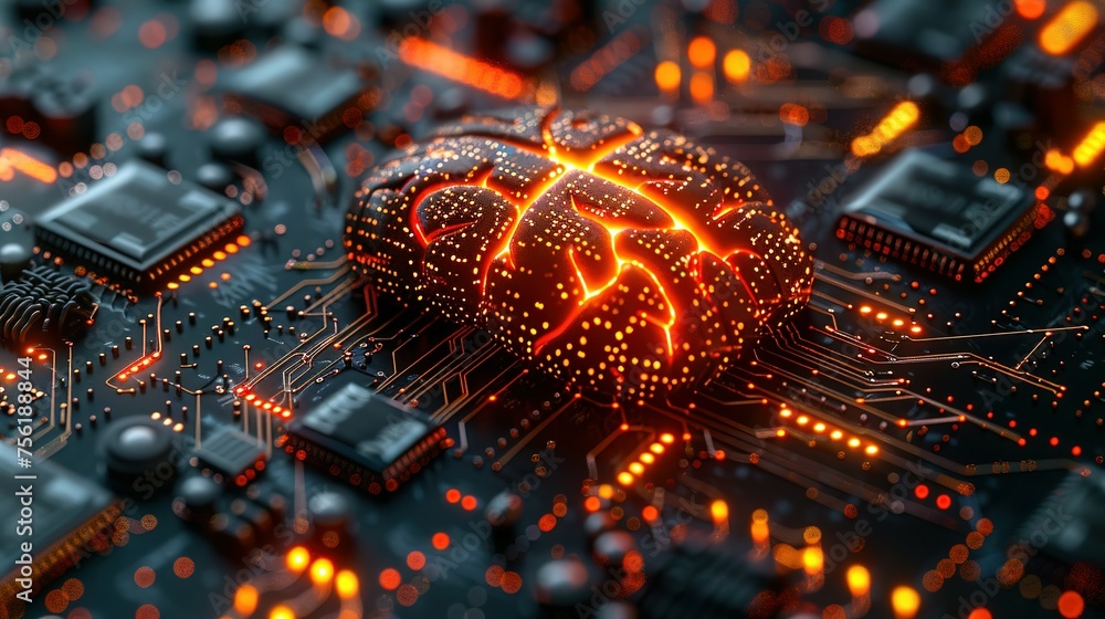 Aufkleber neural circuit and electronic cyber brain in a quantum computing system, artificial intelligence tec