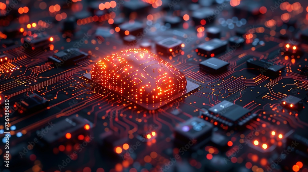 Aufkleber neural circuit and electronic cyber brain in a quantum computing system, artificial intelligence tec
