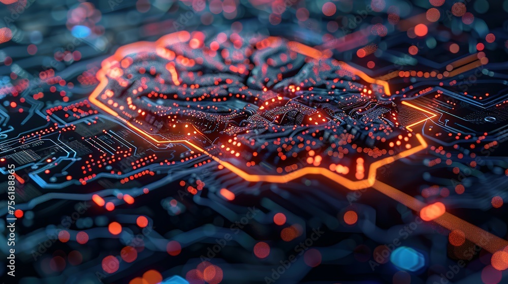 Aufkleber neural circuit and electronic cyber brain in a quantum computing system, artificial intelligence tec