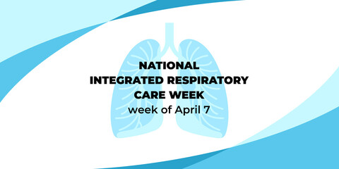 National integrated respiratory care week. Ggreeting banner, poster, illustration for social media, online stores.