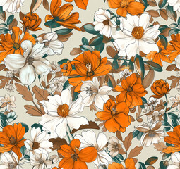 seamless pattern with flowers
