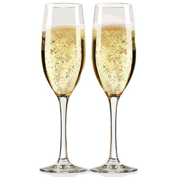 Champagne Glasses Clipart Clipart isolated on white background