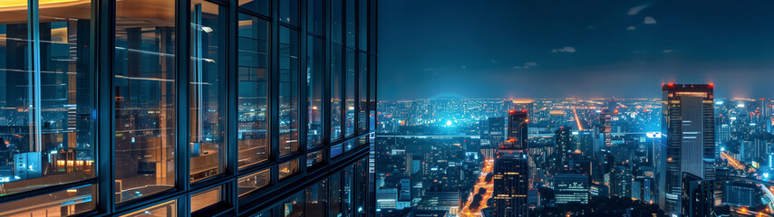 Illuminated City: A Glimpse through Glass