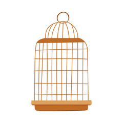 vintage bird cage cartoon vector illustration