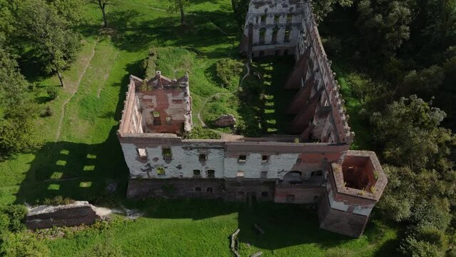 Landscape Castle Ruins Krupe Aerial View Poland