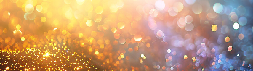 Blurred Brilliance: A Gold Background with a Rainbow of Sparkles