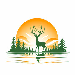 Logo illustration, vector, simple, Deer --no text --chaos 30 --style raw --stylize 250 Job ID: 801bb8c4-1414-4f73-88fa-b3f06b8ba35e