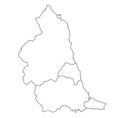 3d rendering High Quality outline map of North East England is a region of England, with borders of the ceremonial counties
