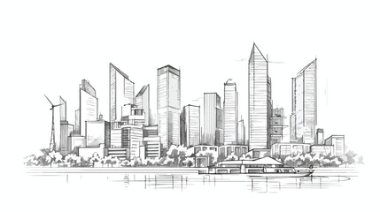 Cityscape sketch. Architecture new building construc