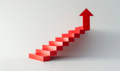 Red Arrow, stock market and finance background design for business, economy and global inflation. Graphic, seo or marketing strategy graphic wallpaper for banking, investment growth and trading.