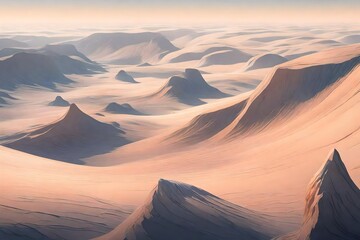 Fototapeta na wymiar Gentle undulations of plateau terrain, a canvas of subtle beauty stretching to the horizon.