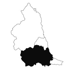 Map of  in North East England province on white background. single County map highlighted by black colour on North East England administrative map. - obrazy, fototapety, plakaty