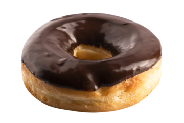chocolate donut isolated on a transparent background