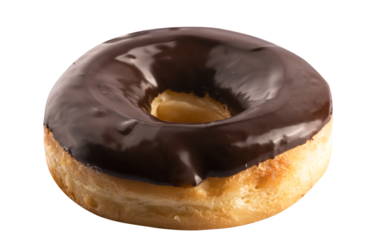 chocolate donut isolated on a transparent background