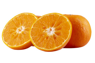 Fresh mandarin oranges fruit isolated on a transparent background