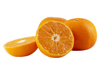 Fresh mandarin oranges fruit isolated on a transparent background