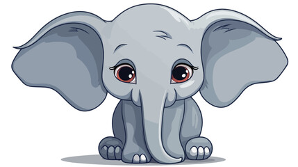 Distressed sticker of a cute cartoon elephant flat vector