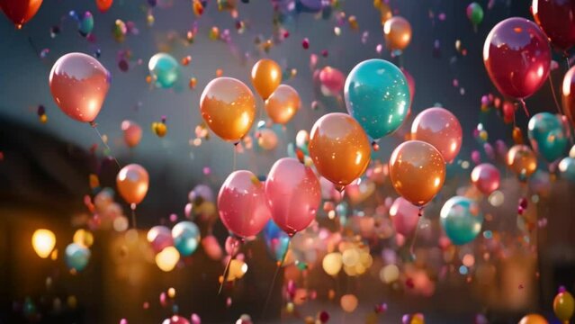birthday balloons Video 4K