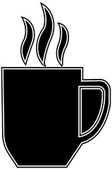 A cup of hot cafe coffee or caffeine drink fill vector icon for food apps and websites