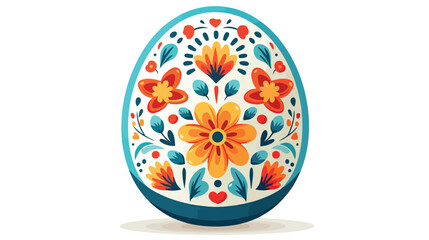 Easter egg retro pattern flat vector isolated on white