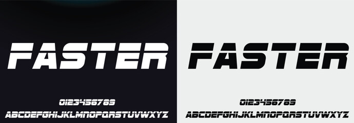 Obraz premium Modern Bold Font. Regular Italic Number Typography urban style alphabet fonts for fashion, sport, technology, digital, movie, logo design, vector illustration