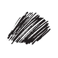 Grunge black brush stroke isolated on white, free hand vector illustration