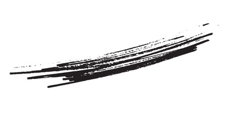 Grunge black brush stroke isolated on white, free hand vector illustration