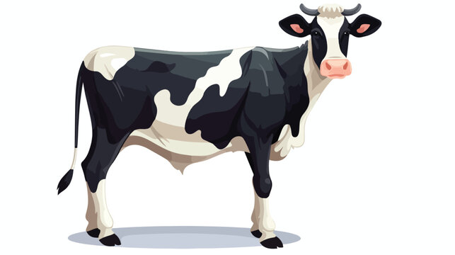 Farm animal cow icon flat vector isolated on white b