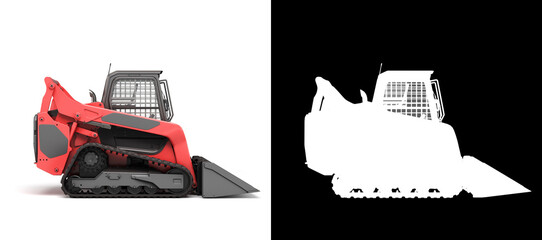 Rent Large Track Skidloader right view 3d rendr on white with alpha - 756202416