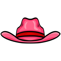 Pink Cowboy Hat Illustration