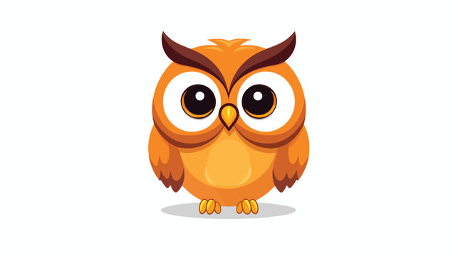 Flat design owl cartoon icon vector  flat vector iso