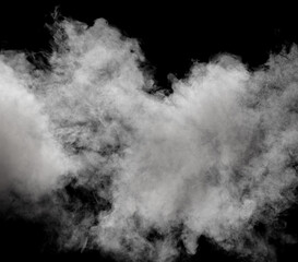 Smoke isolated on black background