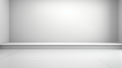 empty room with soft lighting and a gradient of grey to white background for product display or presentation design use.
