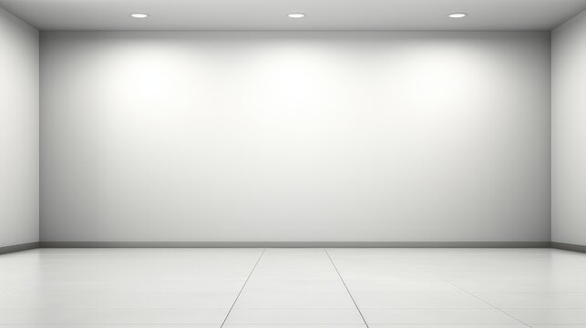 empty room with soft lighting and a gradient of grey to white background for product display or presentation design use.