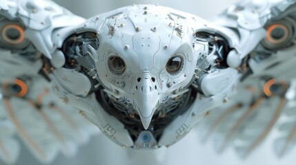 Fototapeta premium A biomimetic bird robot. The concept of modern technologies