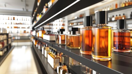 Store with shelves of perfume bottles