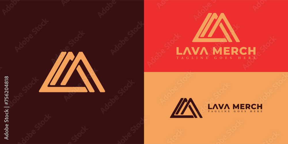 Poster abstract initial letter lm or ml logo in gold color isolated in multiple backgrounds. letters l and 
