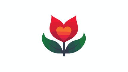 Flower Plant Lovers Logo  flat vector isolated on white