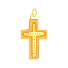 catholic cross christian cartoon vector illustration