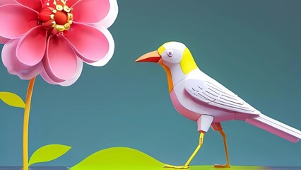 Obraz premium bird and flower