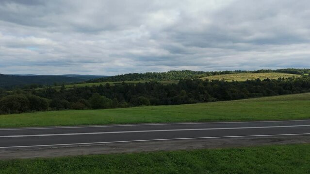 Beautiful Viewpoint Mountains Bieszczady Bircza Aerial View Poland