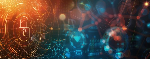 Obraz premium Network protection or Cyber security. Cyber technology web services for business and internet project. a background for cyber security with copy space