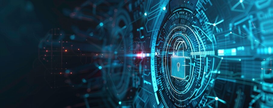 Network protection or Cyber security. Cyber technology web services for business and internet project. a background for cyber security with copy space