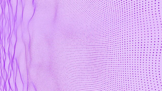3D modern wave halftone circular dots purple color professional background