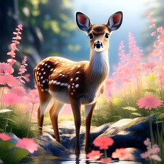 Beautiful deer standing