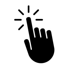 clicking hand icon vector isolated on white background