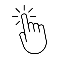 clicking hand icon vector isolated on white background