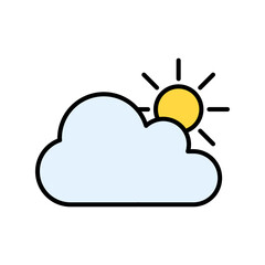 sun and cloud simple vector illustration
