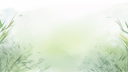 Light green background with leaves in watercolor style