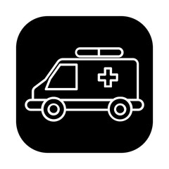 Ambulance Medical Glyph Icon black and white
